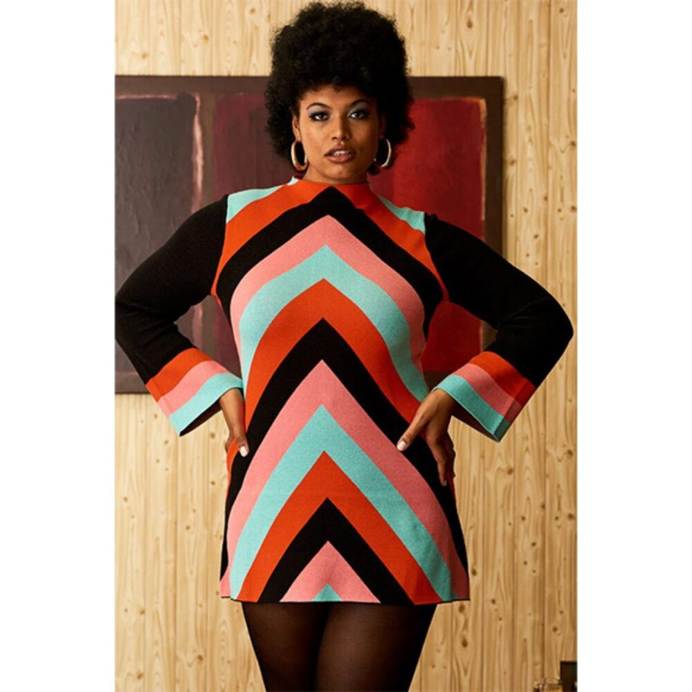The Hippie Shake End of the Line Stripe Knit Mini Dress - Size 10